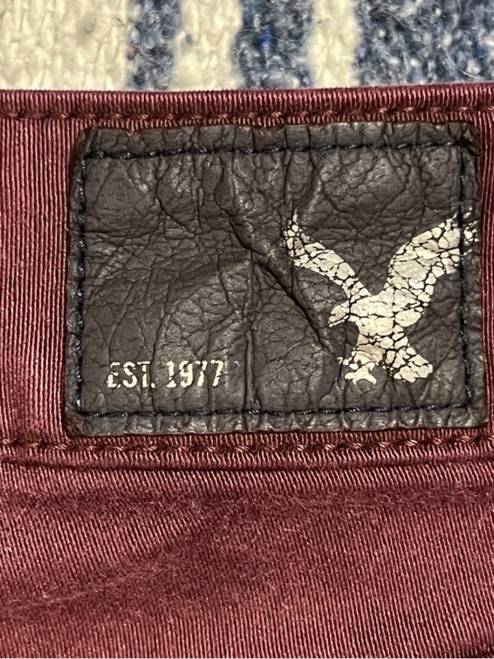 American Eagle Outfitters High-Rise Maroon Denim Shorts - Picture 5 of 6